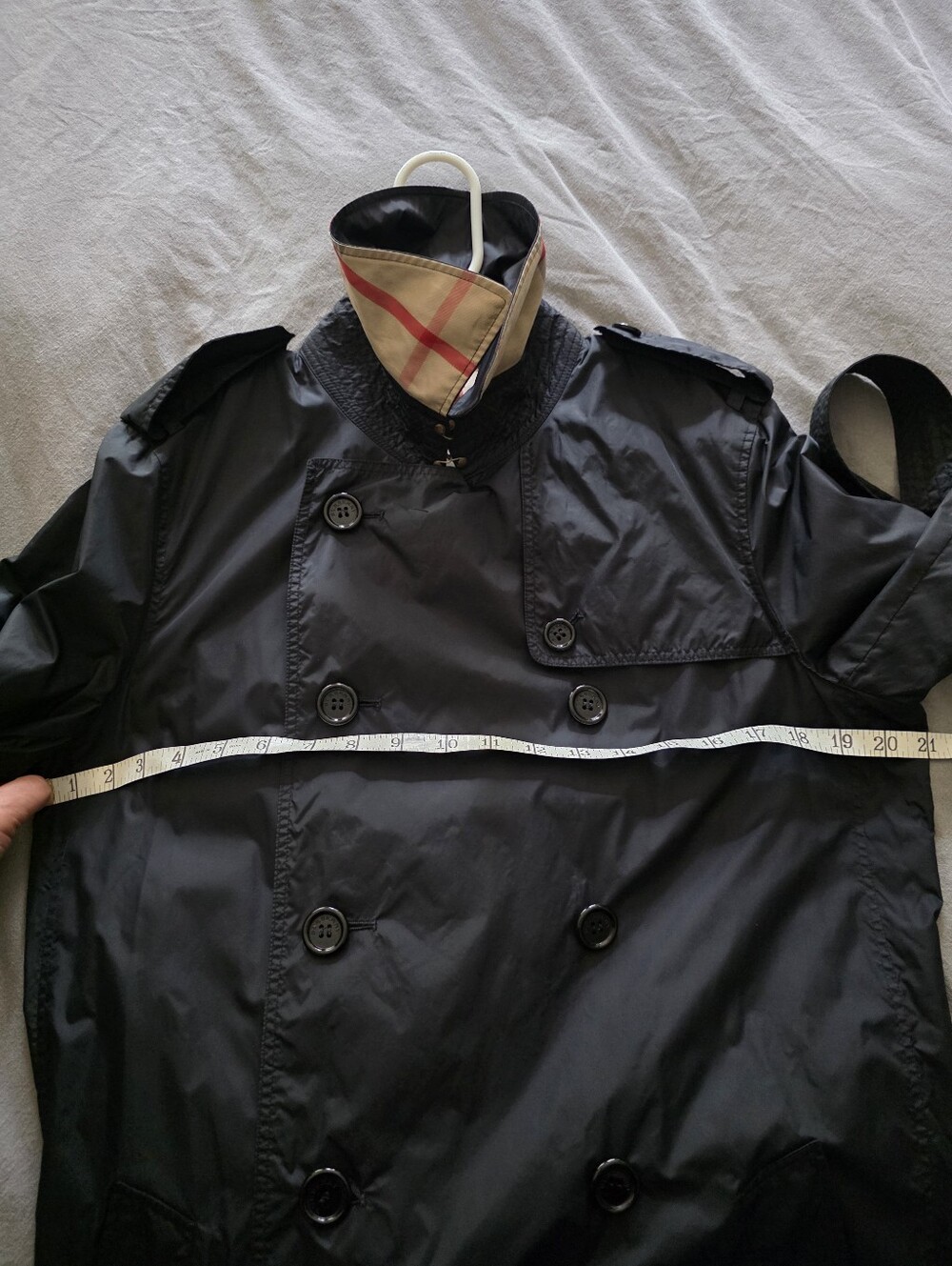 Burberry Black Double-Breasted Trench / Raincoat Size 10 US - Picture 12 of 15